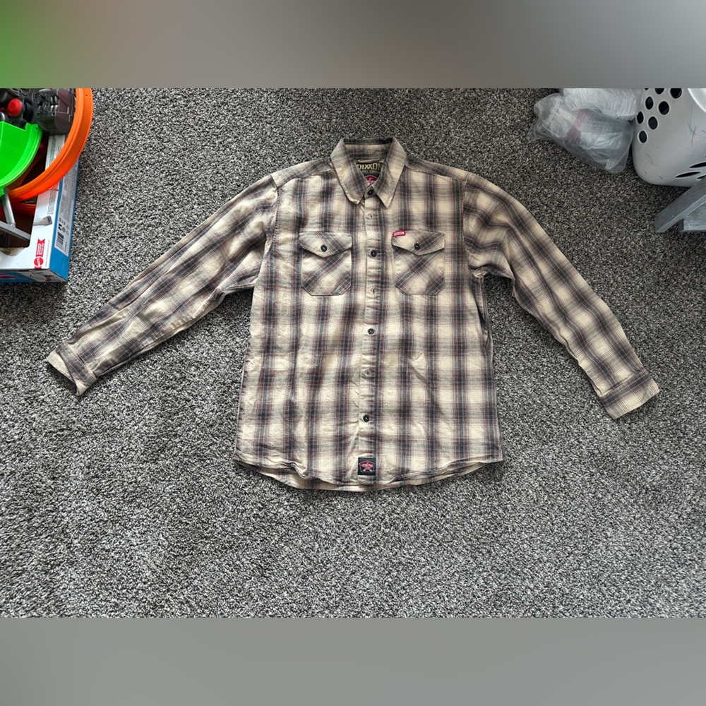Dixxon Men’s DXN FR Journeyman Plaid Flannel Long Sleeve Button Up Sz L